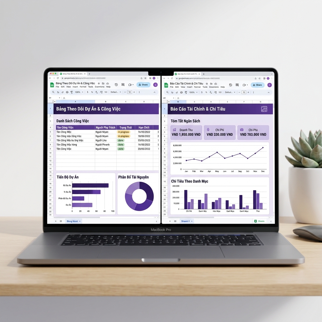 Productivity 360 và Finance 360 — Google Sheets templates