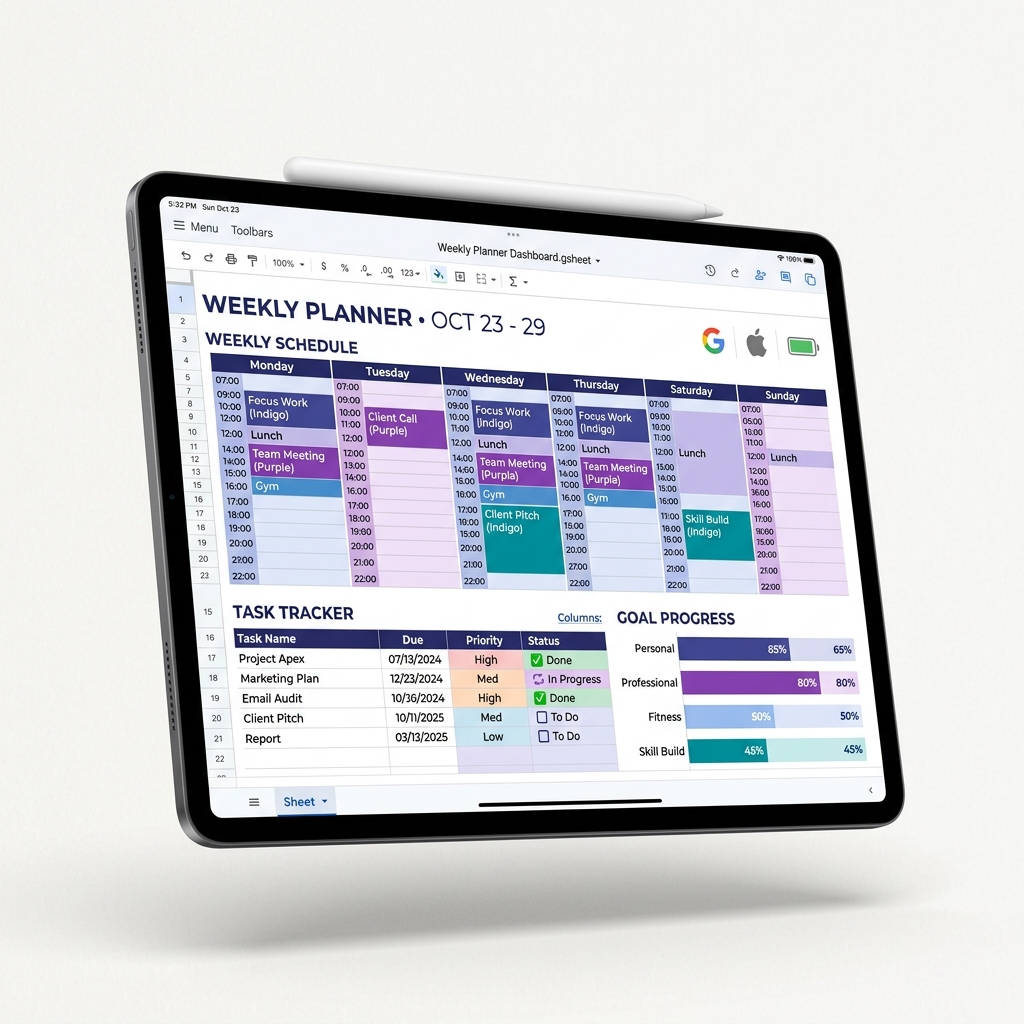 Productivity 360 — Google Sheets template quản lý công việc